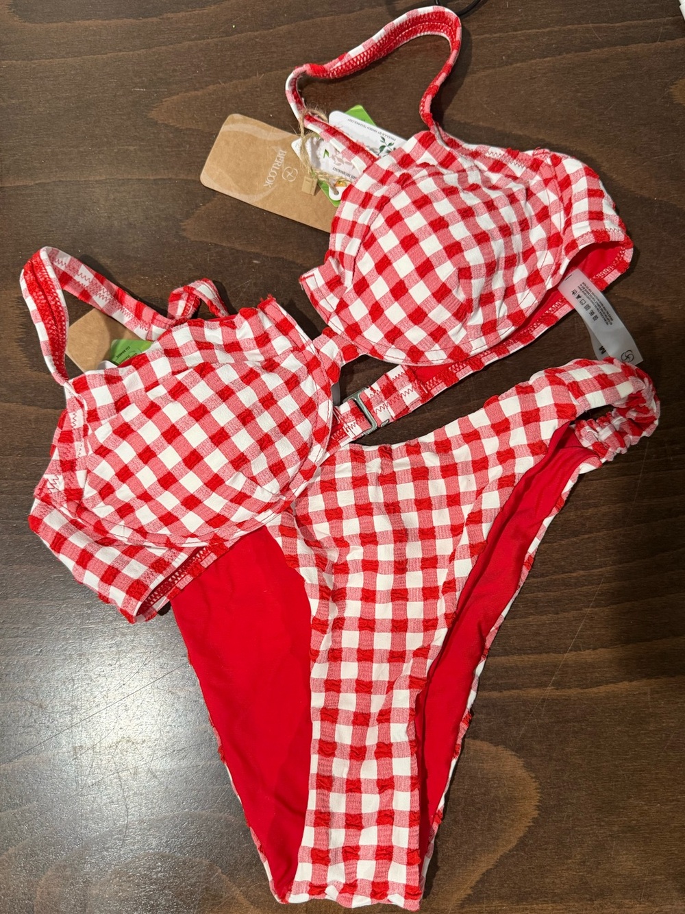 Red Gingham Bikini Set - Berlook